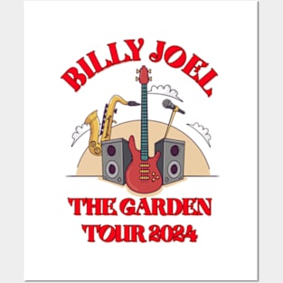 Billy Joel The Garden Tour 2024 T shirt Red Posters and Art